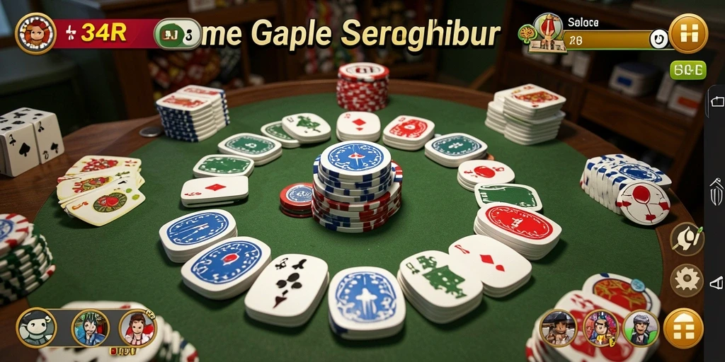 Gambar layar gameplay Gaple dari 34R yang menarik.