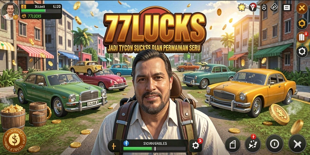 Screenshot gameplay 77LUCKS dengan tampilan bisnis yang berkembang.