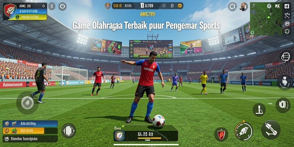 Screenshot menunjukkan aksi seru dalam game olahraga AMS789.