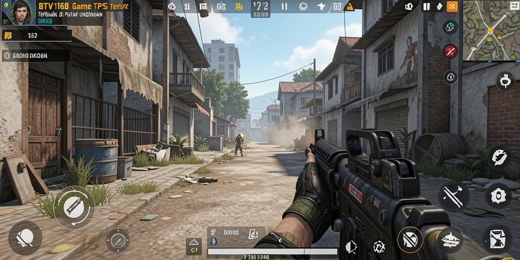 Screenshot gameplay BTV168 menampilkan aksi tembak-menembak yang intens.