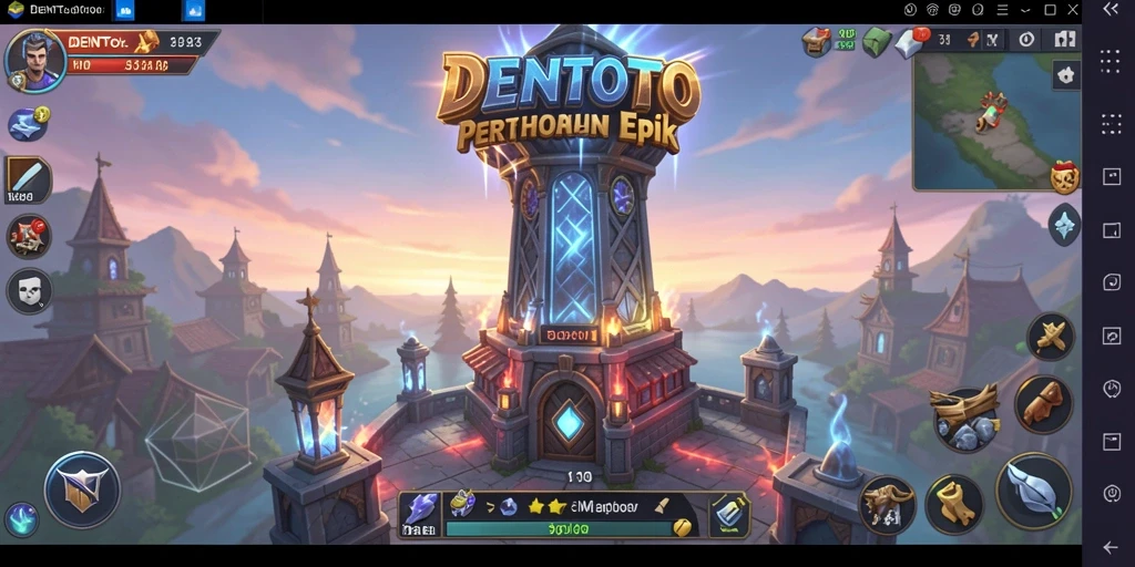 Tampilan gameplay DENTOTO yang mendebarkan di Tower Defense.