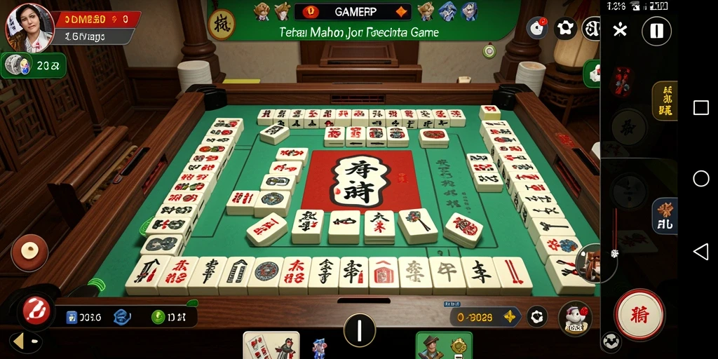 Tampilan gameplay GAMERP yang menakjubkan dalam permainan Mahjong.