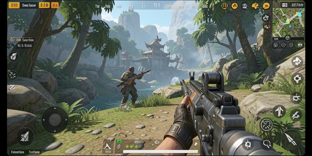 Gameplay menegangkan dalam GT777 saat bertempur di arena TPS.