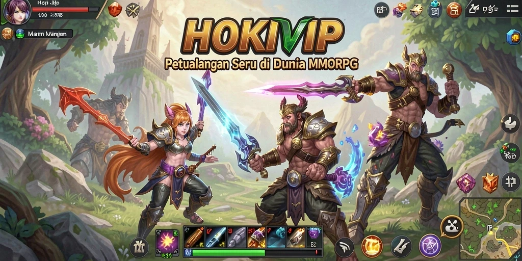 Tangkapan layar gameplay HOKIVIP yang menampilkan petualangan seru di dunia MMORPG.