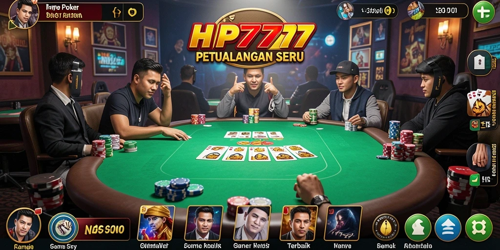 Screenshot HP777 menampilkan aksi seru saat bermain Poker.