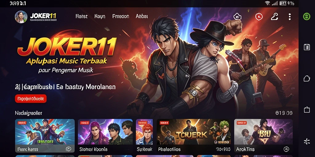 Tampilan gameplay <strong>JOKER11</strong> dengan fitur musik dan karaoke menyenangkan.