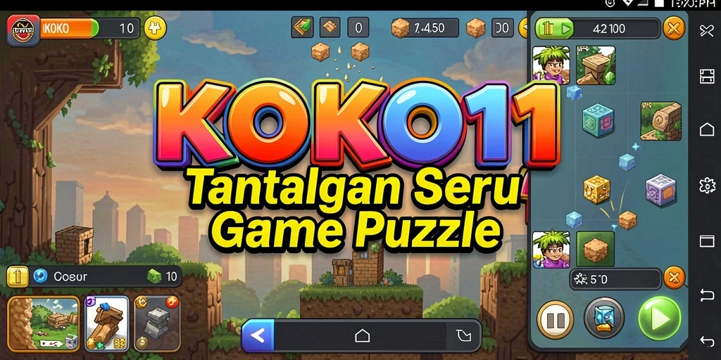 Screenshot gameplay KOKO11 menunjukkan tantangan teka-teki menarik.