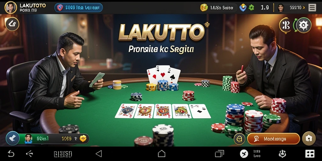 Tampilan gameplay Poker yang menarik dan mendebarkan di LAKUTOTO.