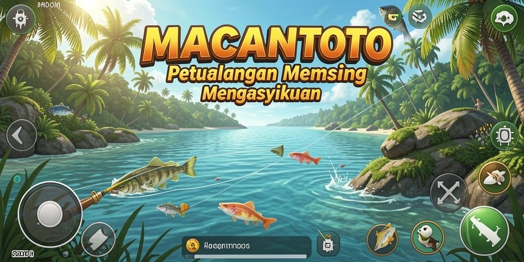 Screenshot gameplay MACANTOTO menampilkan aksi memancing yang seru dan menantang.