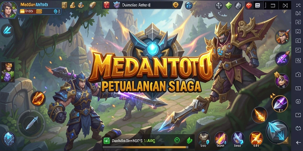 Screenshot gameplay MEDANTOTO menunjukkan pertarungan seru dan grafis menakjubkan.