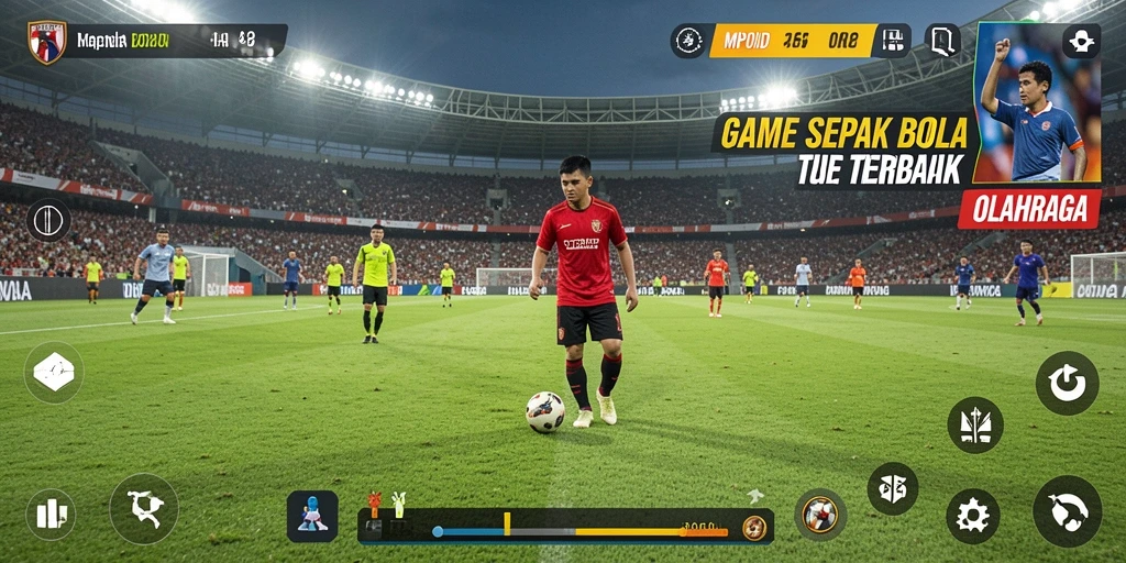 Screenshot menunjukkan aksi seru permainan sepak bola di MPOID.
