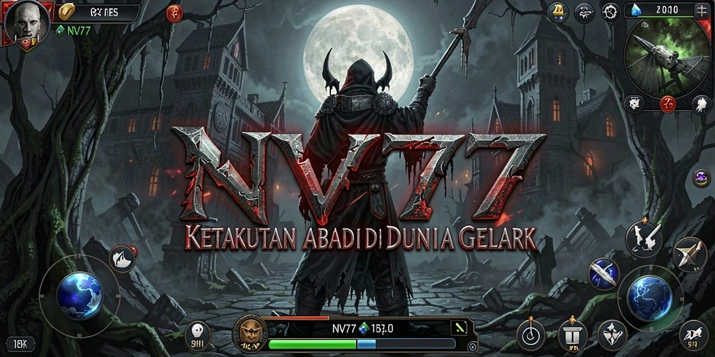 Screenshot gameplay NV77 yang penuh ketegangan dan kengerian.