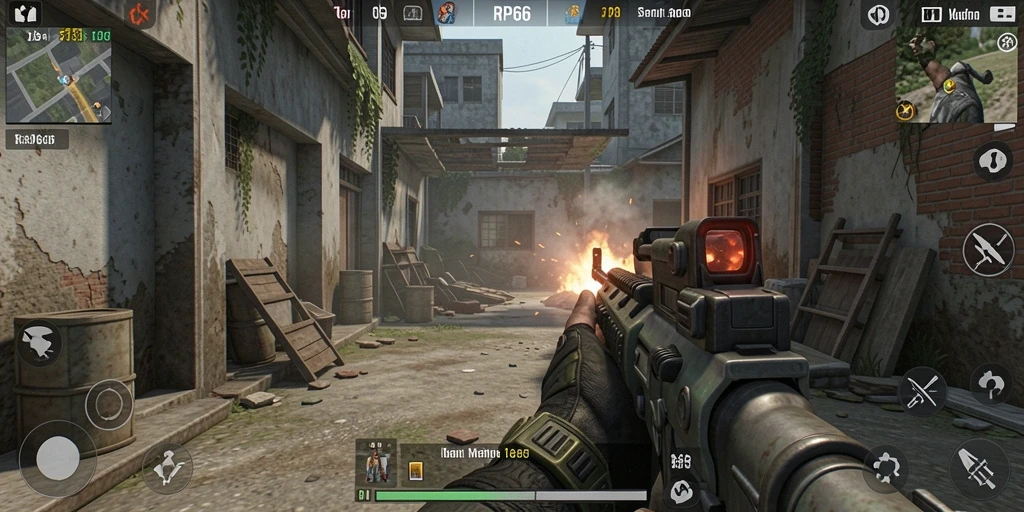 Gameplay intens menegangkan dari RP66 dalam aksi tembak-menembak.