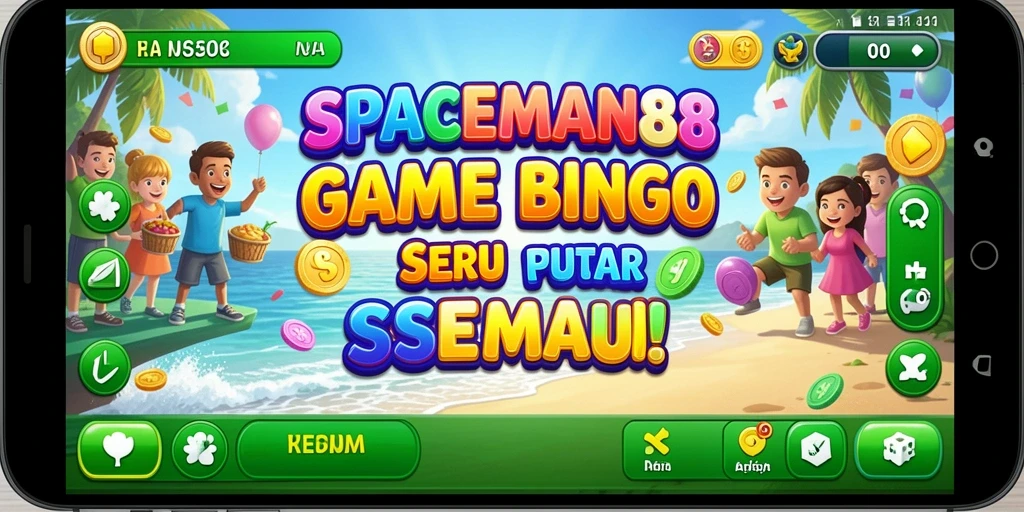 Tampilan gameplay seru di SPACEMAN88 dengan elemen bingo yang interaktif.