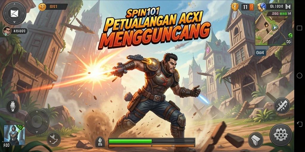 Tampilan gameplay SPIN101 yang penuh aksi dan seru.