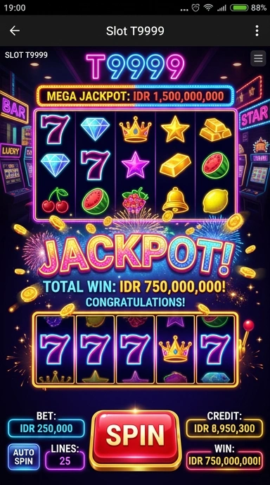 Tampilan utama t9999 yang ramah pengguna.